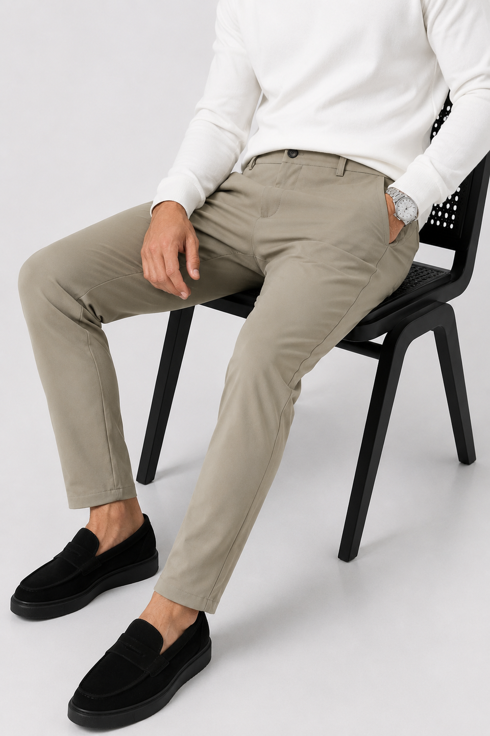 The Premium Lorenzo Shine Trouser Beige