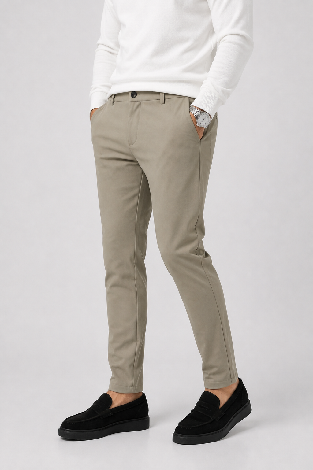 The Premium Lorenzo Shine Trouser Beige