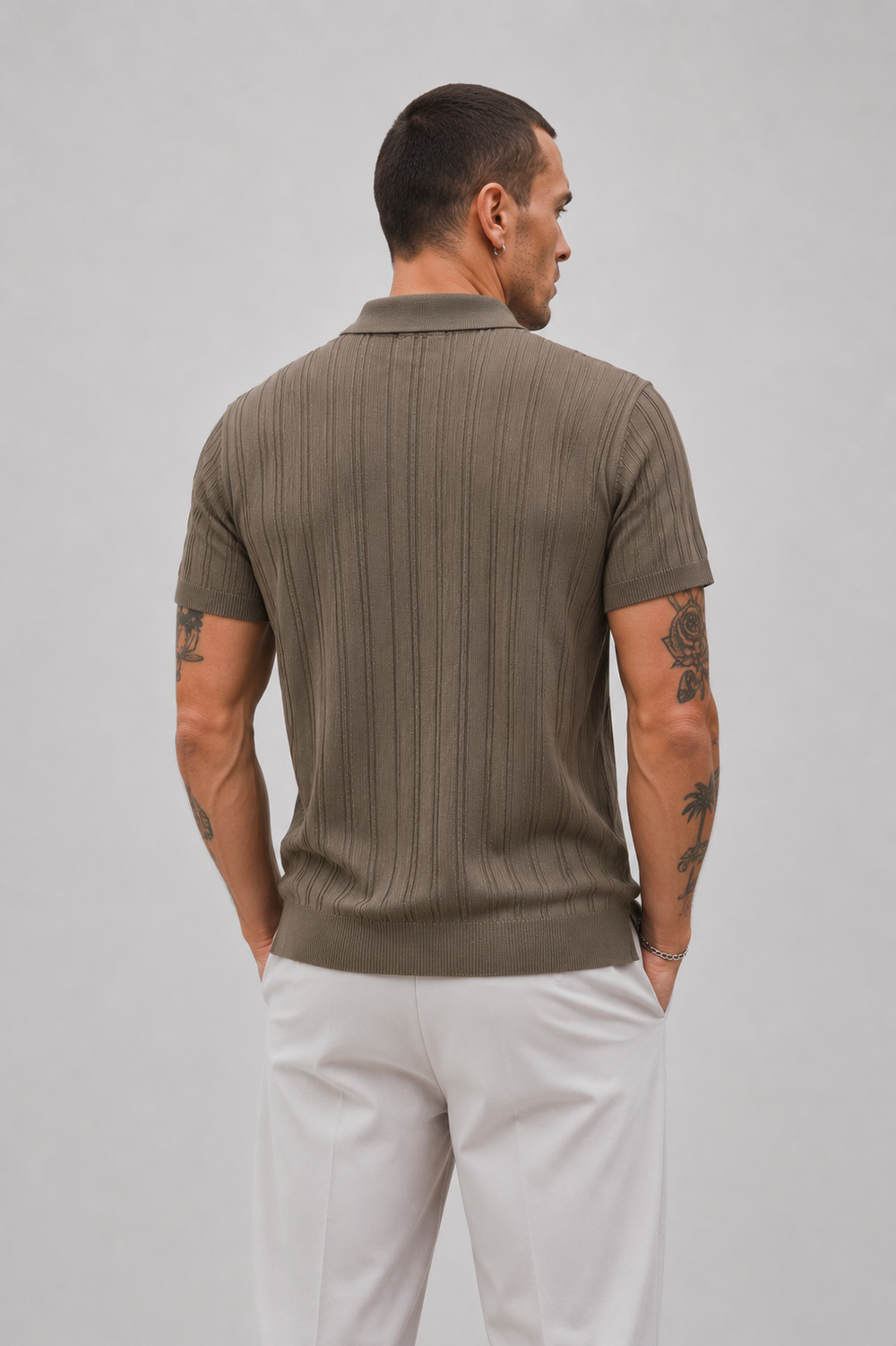 The Luca Ribbed Zip Polo