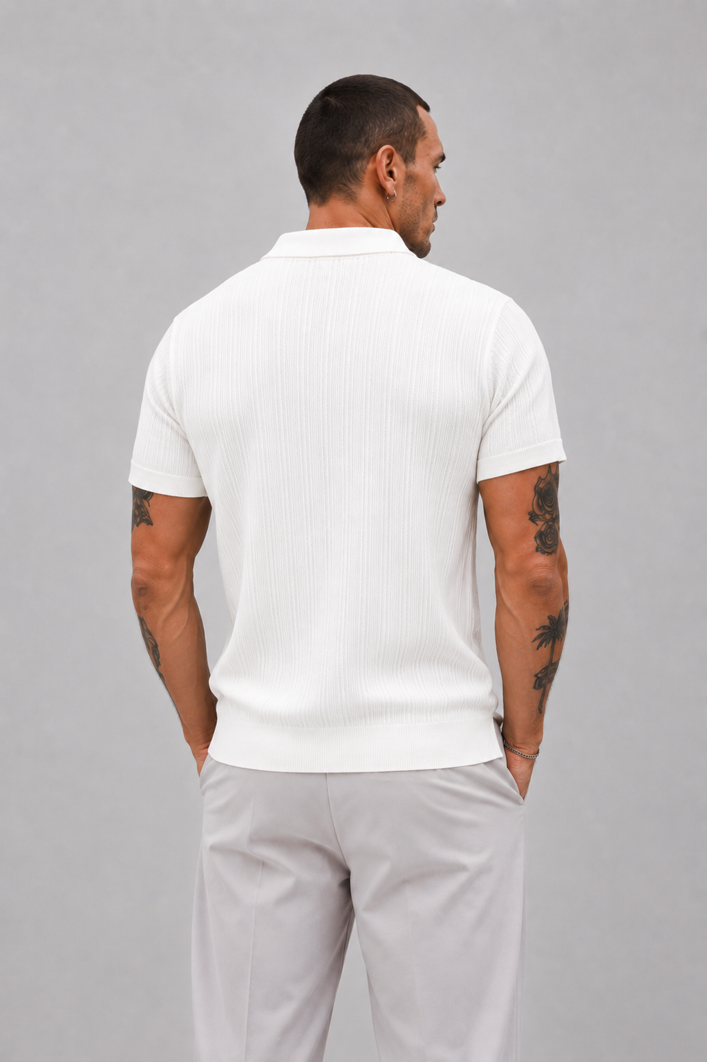 The Luca Ribbed Zip Polo