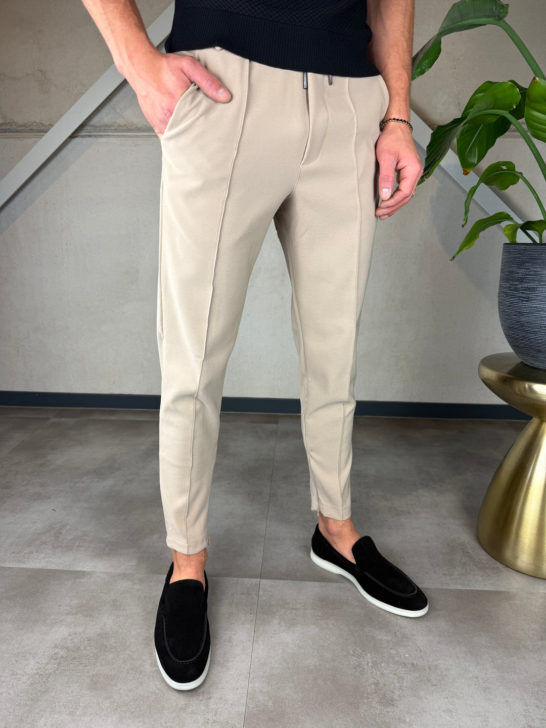 Striped Relax Wear Chino Beige