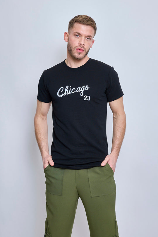 Chicago T Shirt Zwart