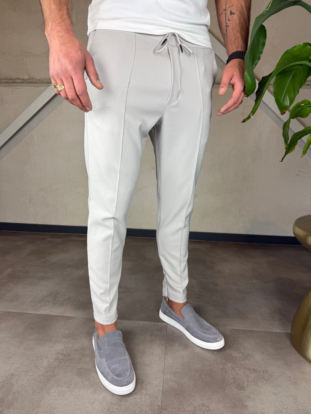 Striped Relax Wear Chino Grey