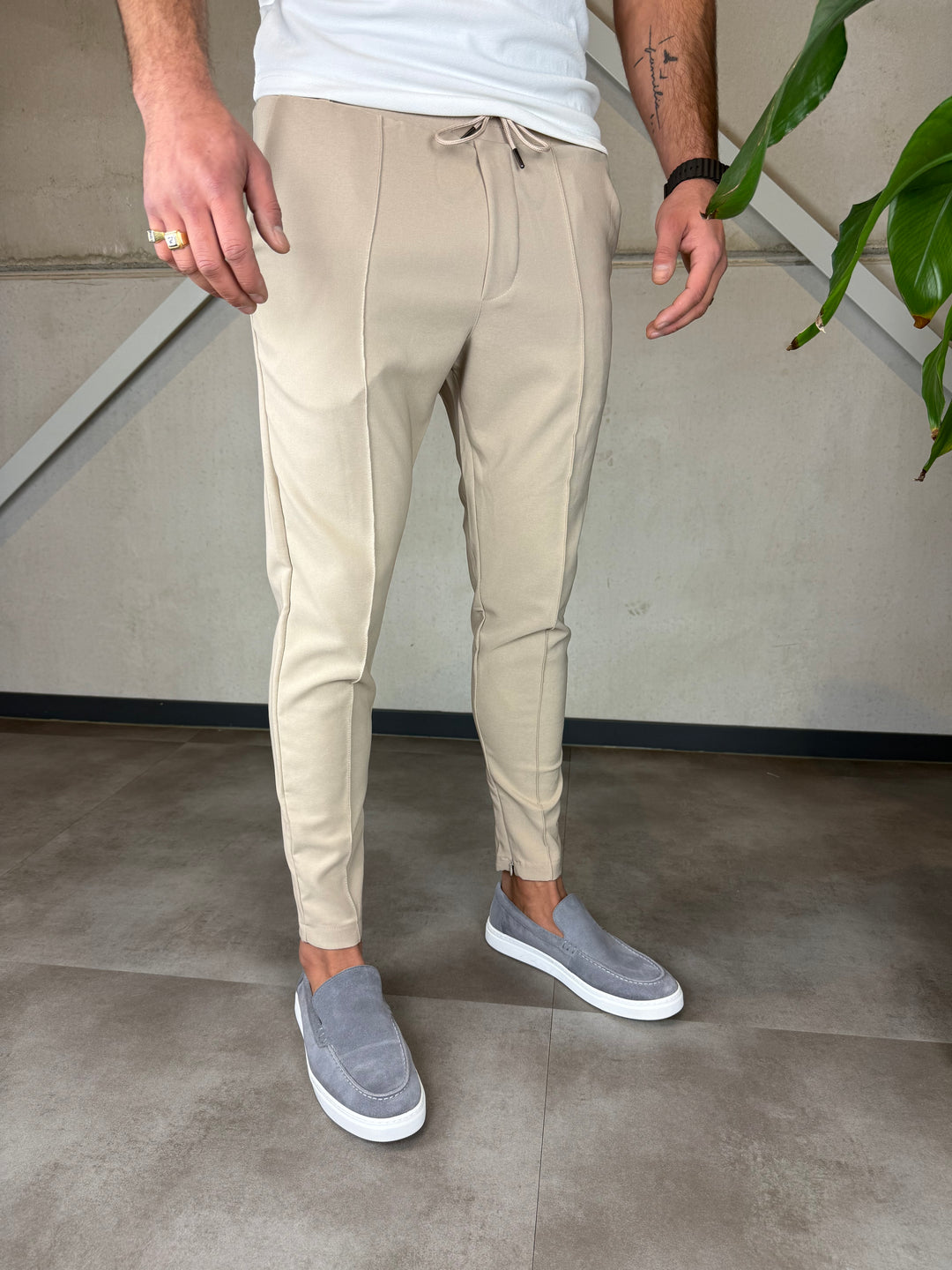 Striped Relax Wear Chino Beige