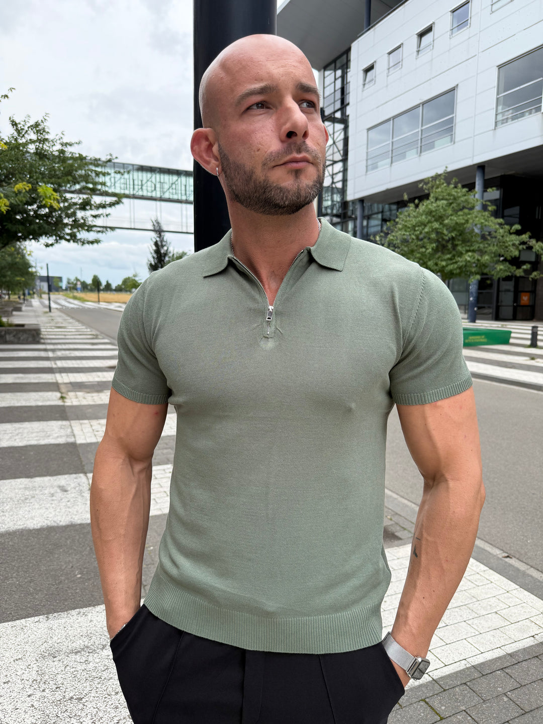 Casual Luxe Half Zip T Shirt HY25