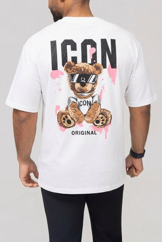 Icon Teddy Back Print Oversized T-Shirt