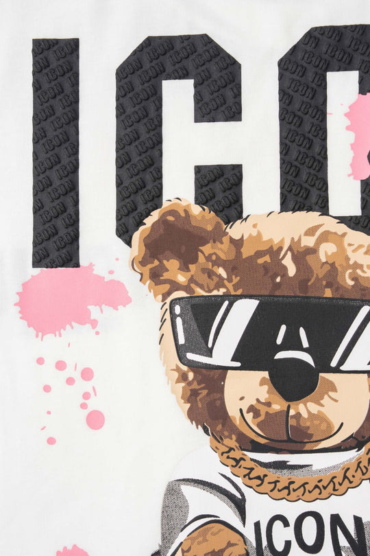 Icon Teddy Back Print Oversized T-Shirt