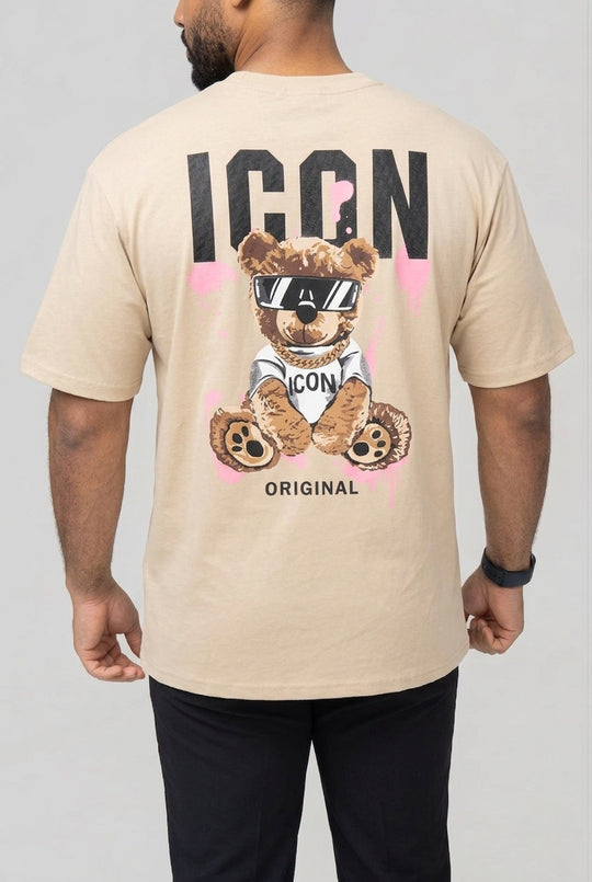 Icon Teddy Back Print Oversized T-Shirt