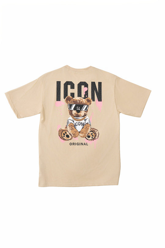 Icon Teddy Back Print Oversized T-Shirt