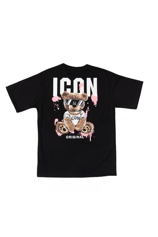 Icon Teddy Back Print Oversized T-Shirt