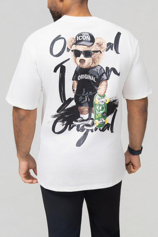 Icon Teddy Skate Back Print Oversized T-Shirt