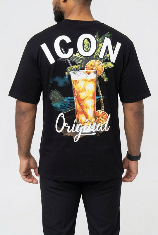 Icon Summer Cocktail Back Print Oversized T-Shirt