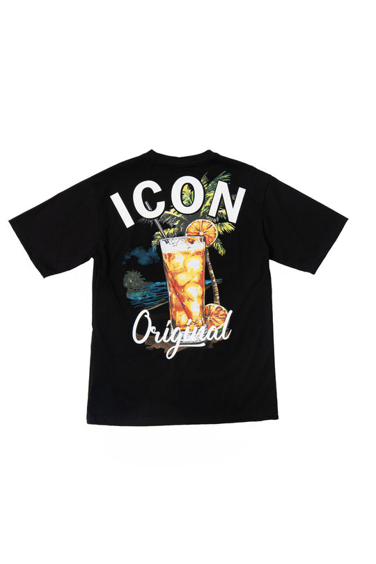 Icon Summer Cocktail Back Print Oversized T-Shirt