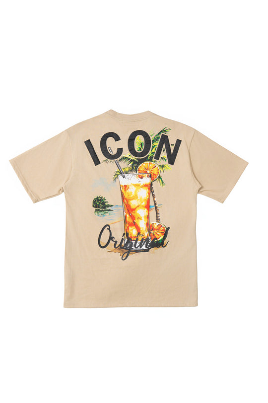 Icon Summer Cocktail Back Print Oversized T-Shirt