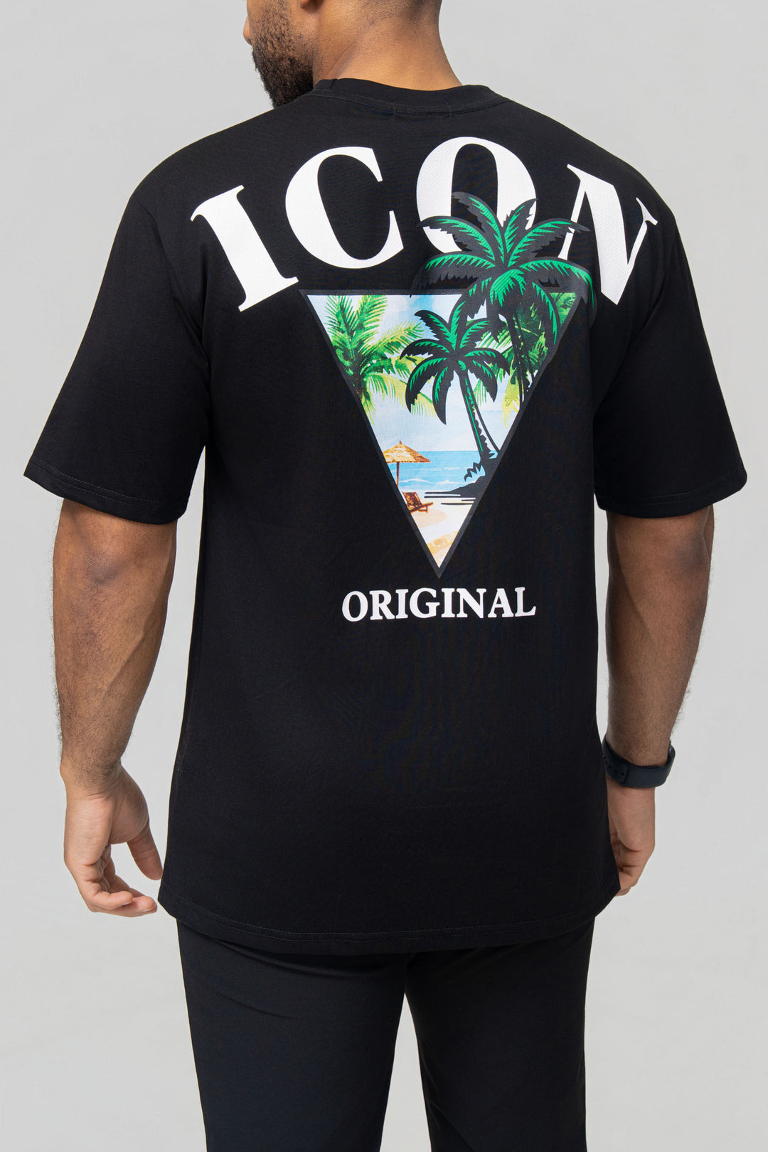 Icon Palm Beach Back Print Oversized T-Shirt