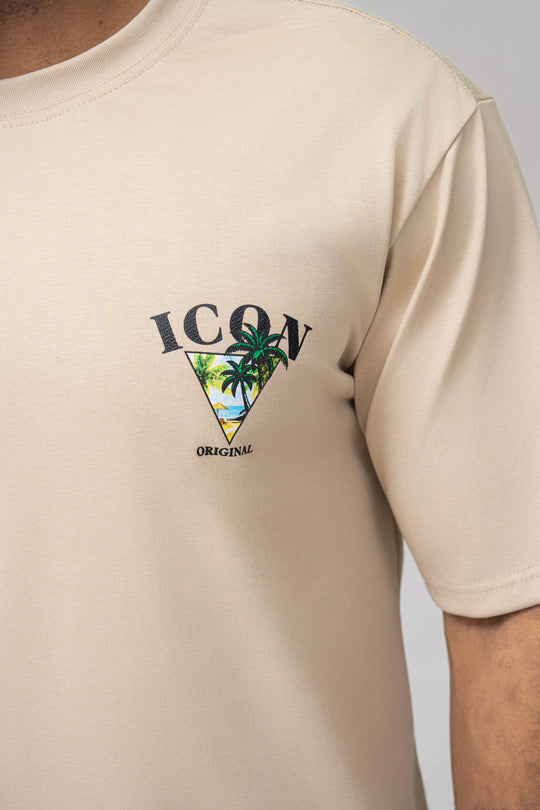 Icon Palm Beach Back Print Oversized T-Shirt