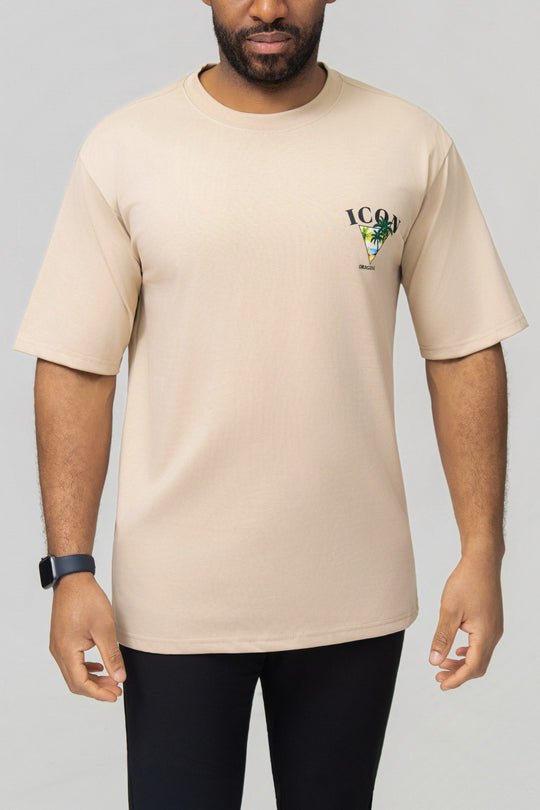Icon Palm Beach Back Print Oversized T-Shirt