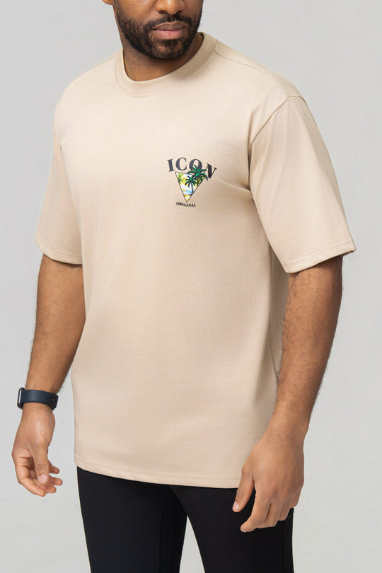 Icon Palm Beach Back Print Oversized T-Shirt