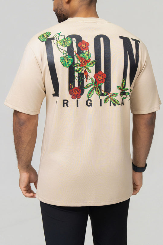 Icon Floral Back Print Oversized T-Shirt