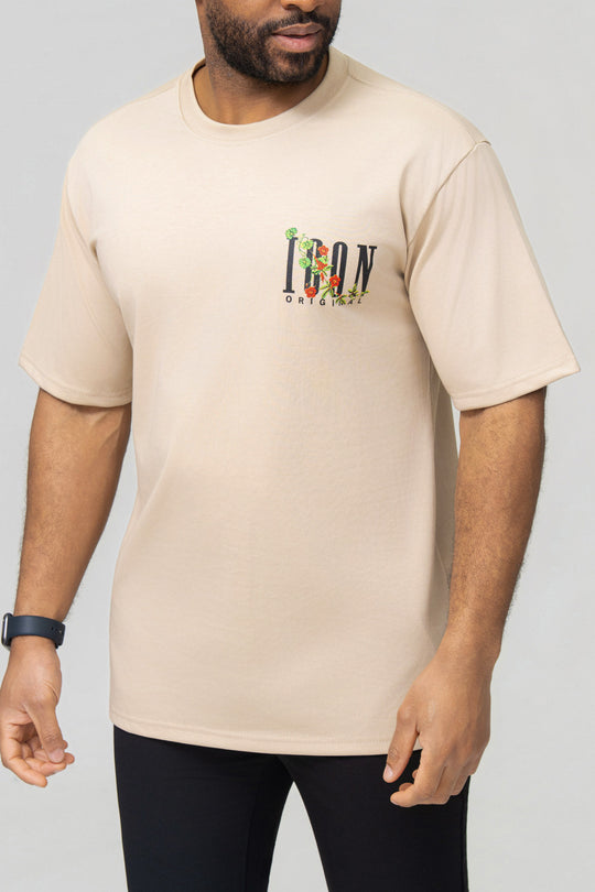 Icon Floral Back Print Oversized T-Shirt