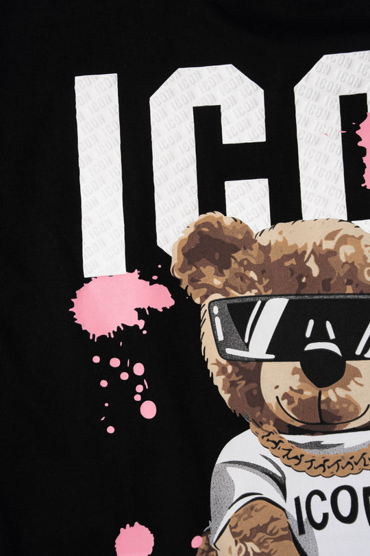 Icon Teddy Back Print Oversized T-Shirt