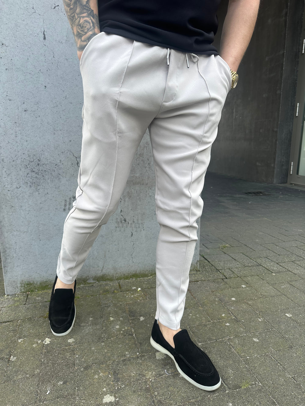 Striped Relax Wear Chino Grey