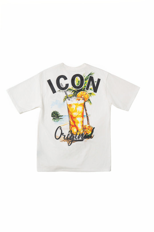 Icon Summer Cocktail Back Print Oversized T-Shirt