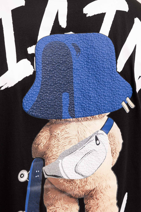 Icon Blue Bucket Bear Oversized T-Shirt