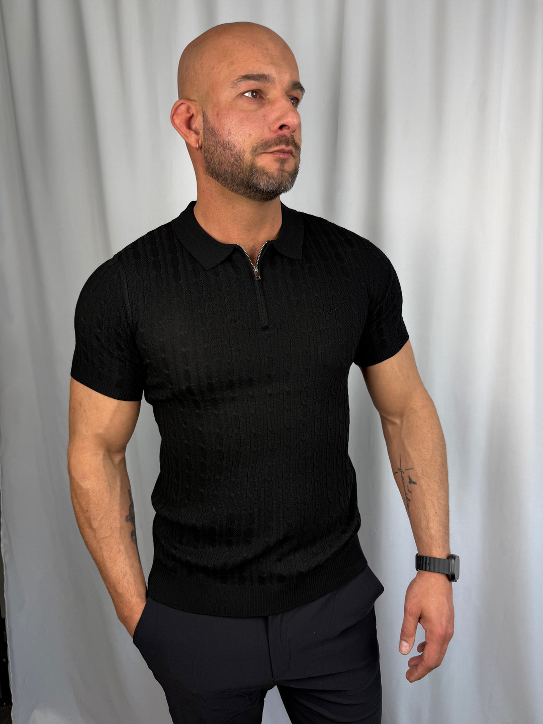 Refined Zip Polo Knit
