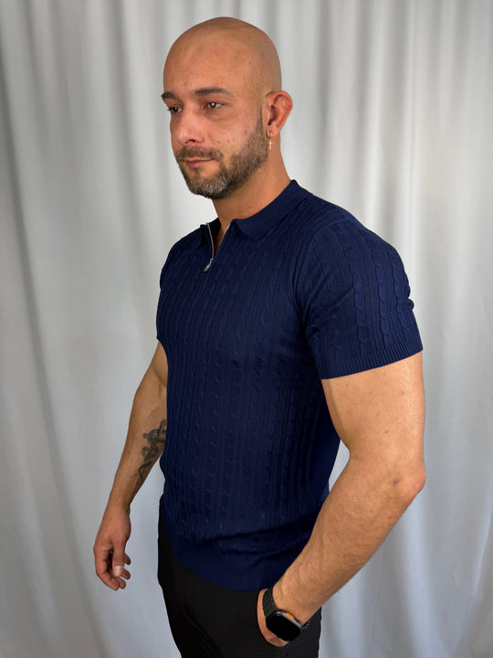 Refined Zip Polo Knit