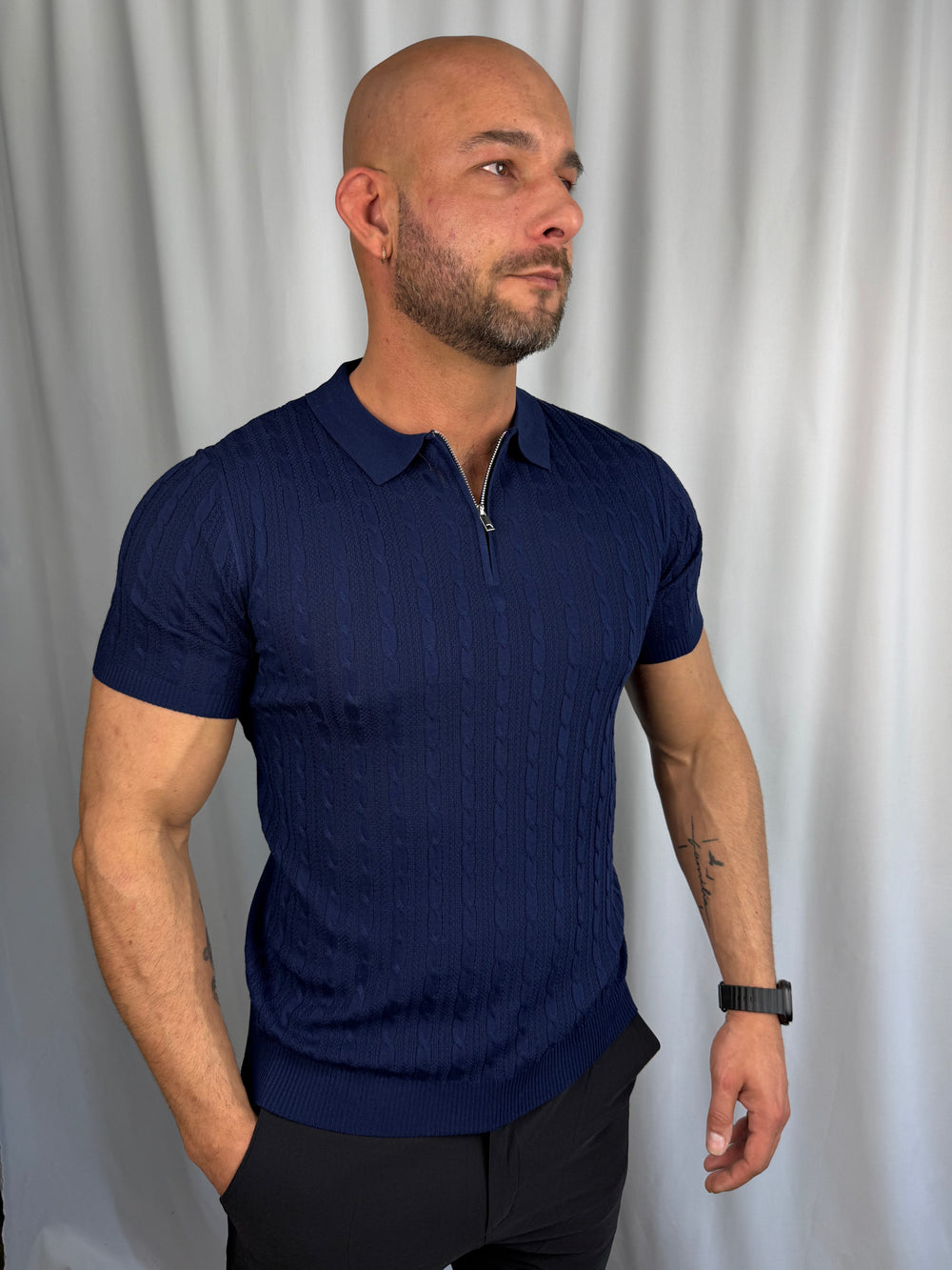 Refined Zip Polo Knit