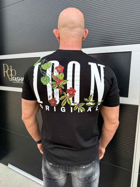 Icon Floral Back Print Oversized T-Shirt