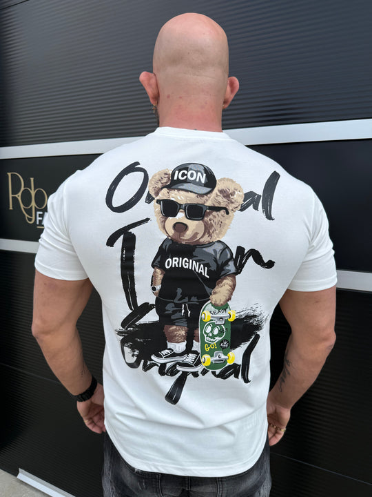 Icon Teddy Skate Back Print Oversized T-Shirt
