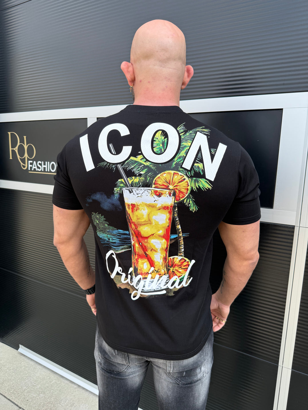 Icon Summer Cocktail Back Print Oversized T-Shirt