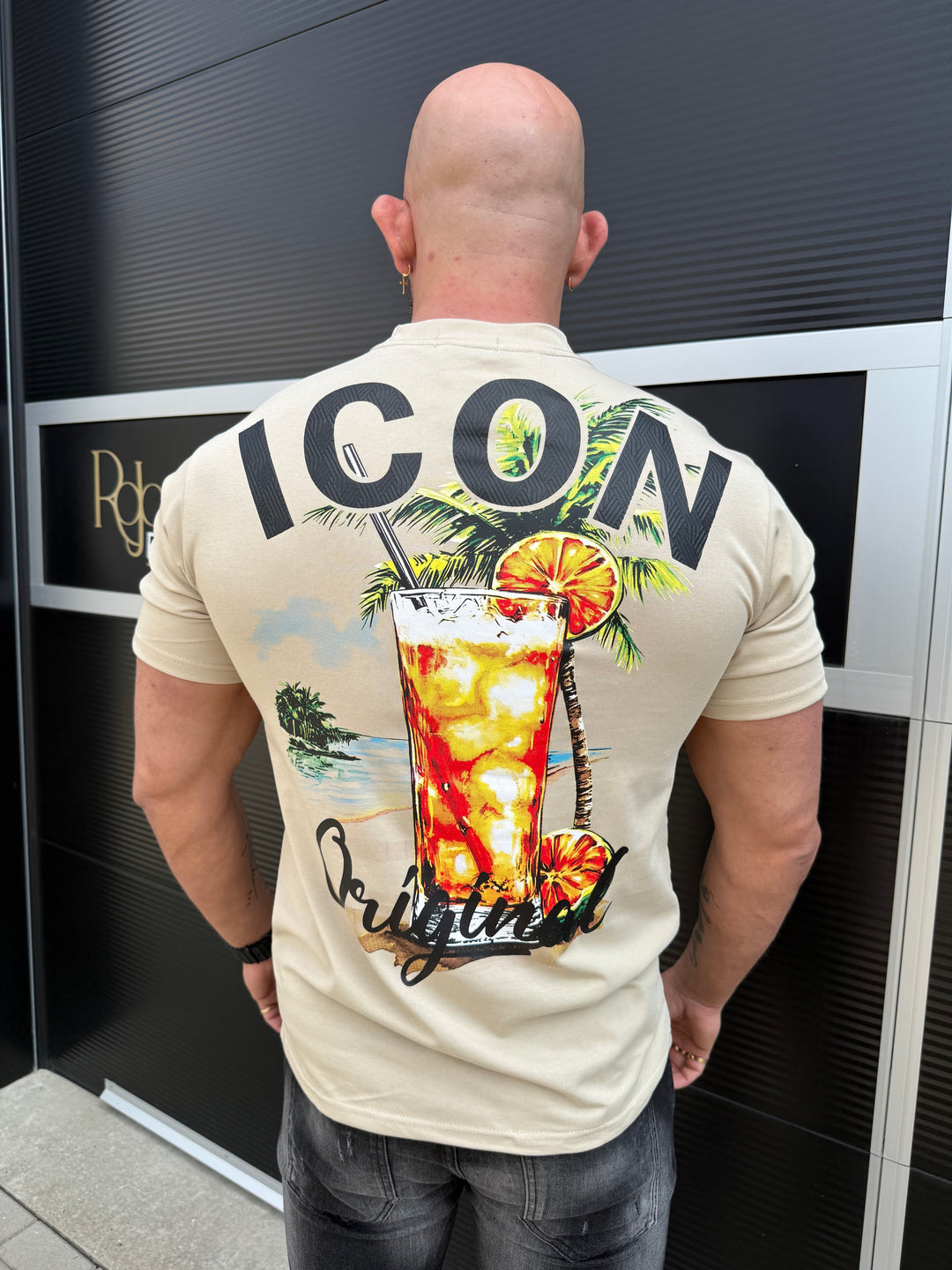 Icon Summer Cocktail Back Print Oversized T-Shirt