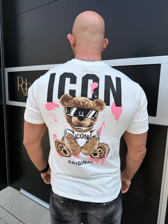 Icon Teddy Back Print Oversized T-Shirt