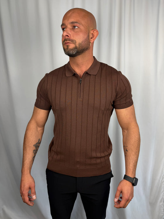 Milano Ribbed Zip Polo