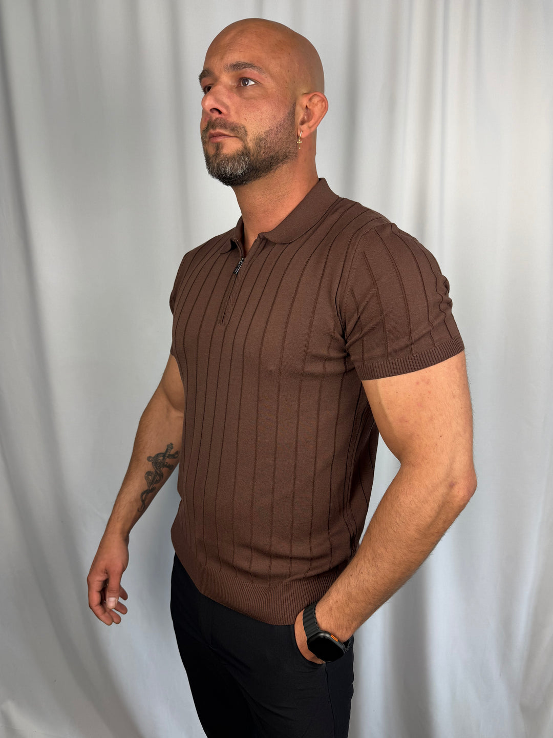 Milano Ribbed Zip Polo