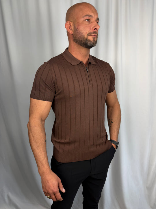 Milano Ribbed Zip Polo