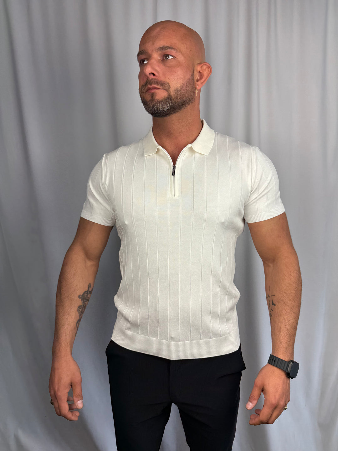 Milano Ribbed Zip Polo
