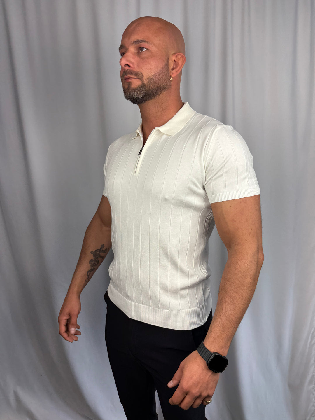 Milano Ribbed Zip Polo