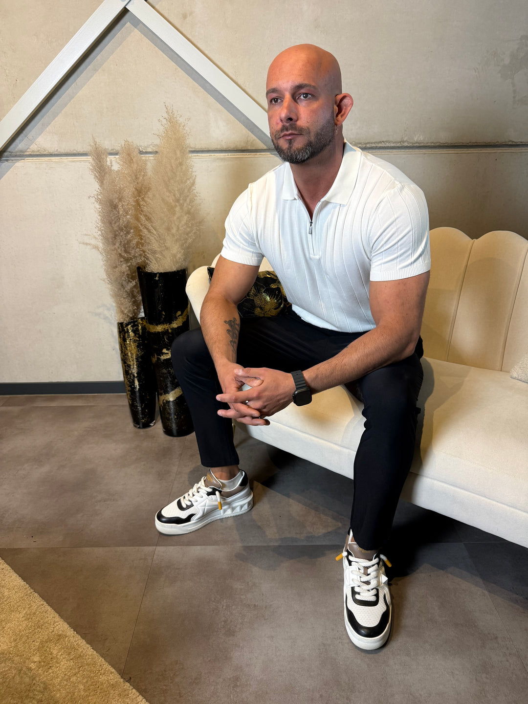Milano Ribbed Zip Polo
