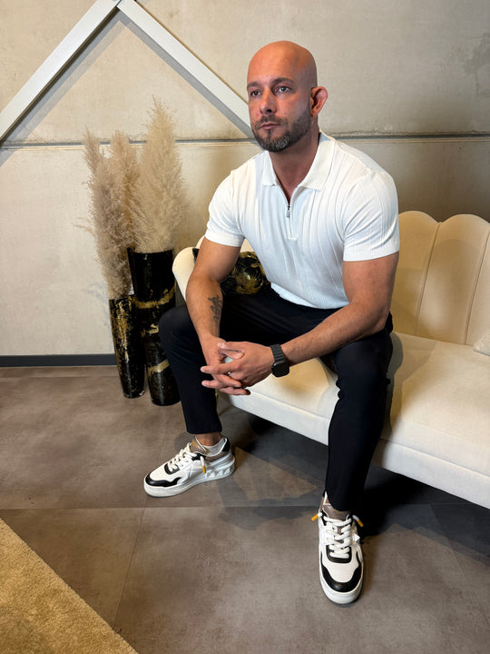 Milano Ribbed Zip Polo