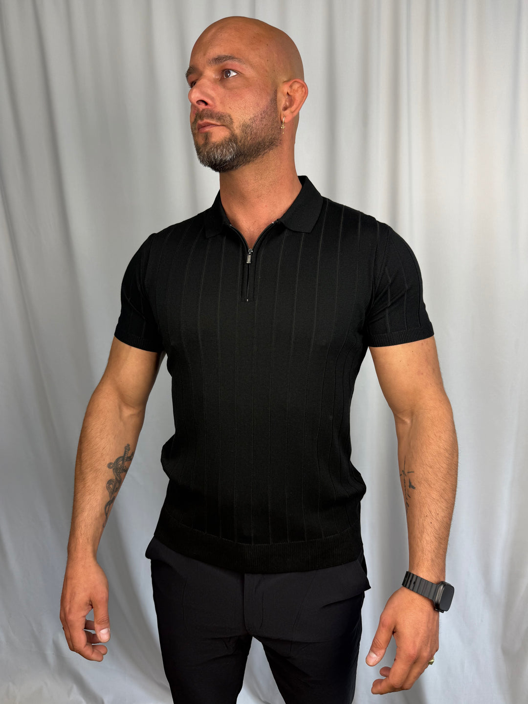 Milano Ribbed Zip Polo