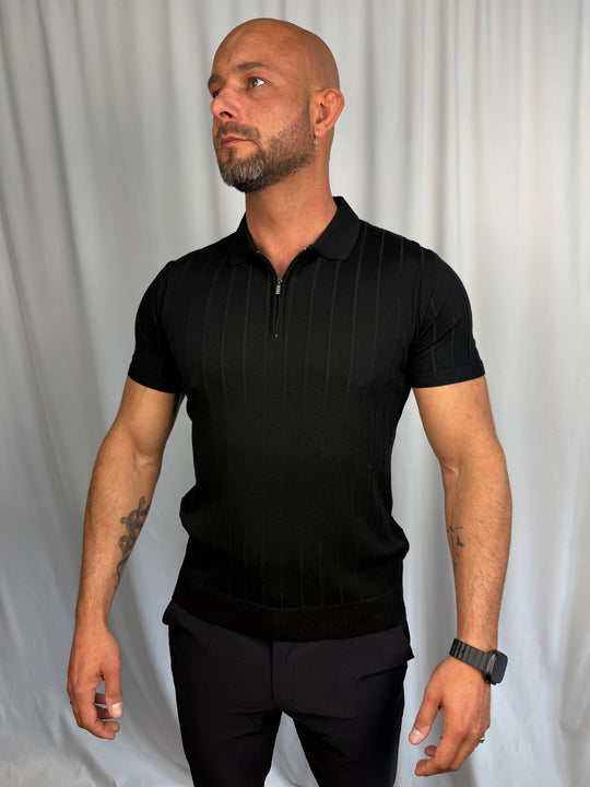 Milano Ribbed Zip Polo