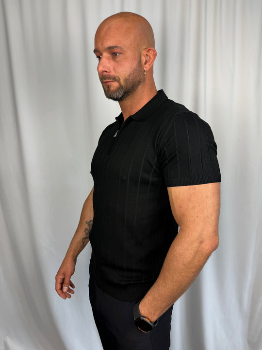 Milano Ribbed Zip Polo
