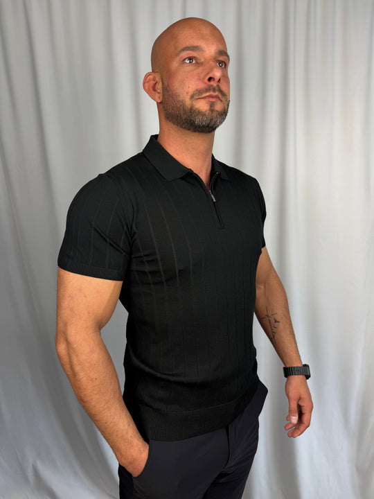 Milano Ribbed Zip Polo
