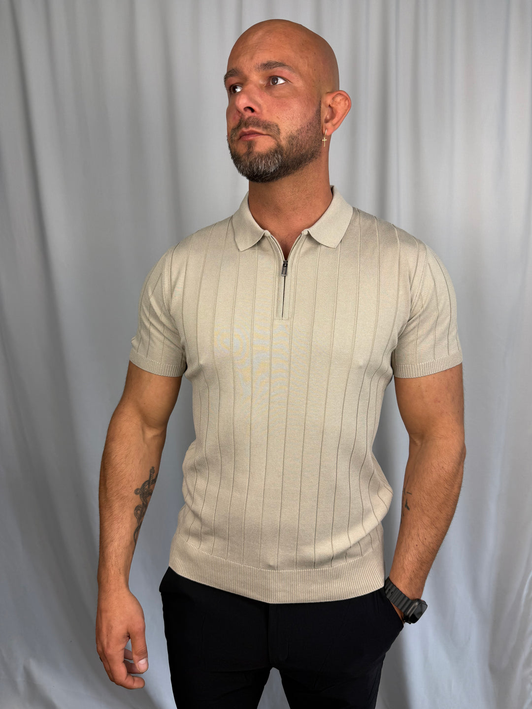 Milano Ribbed Zip Polo