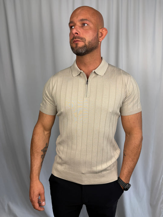 Milano Ribbed Zip Polo