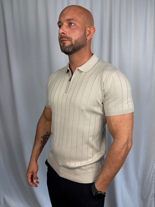 Milano Ribbed Zip Polo